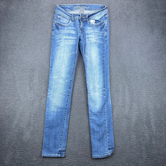 Reflex Premium Denim - Reflex Premium Womens Size 7 Blue Low Rise Skinny Jeans R650 Distressed Wash